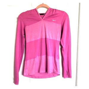 Nike pink running dri-fit pullover. Small